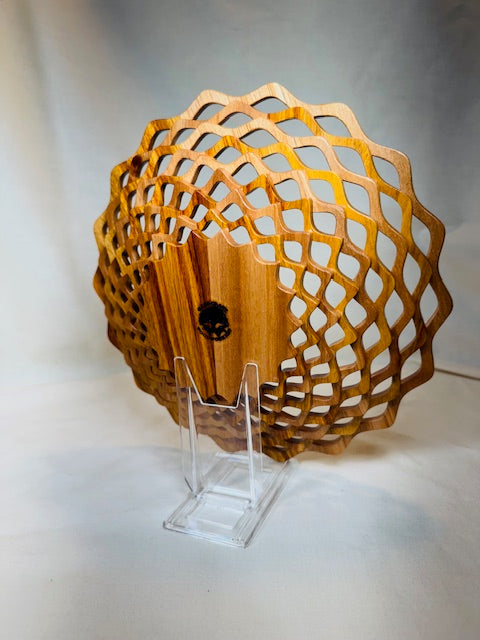"Tree of Life" etched Lattice Bowl