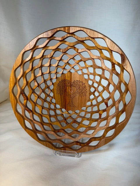 "Tree of Life" Lattice Bowl with Copper "Heart" inlay