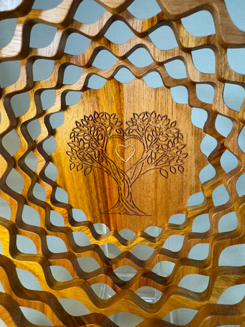 "Tree of Life" Lattice Bowl with Copper "Heart" inlay