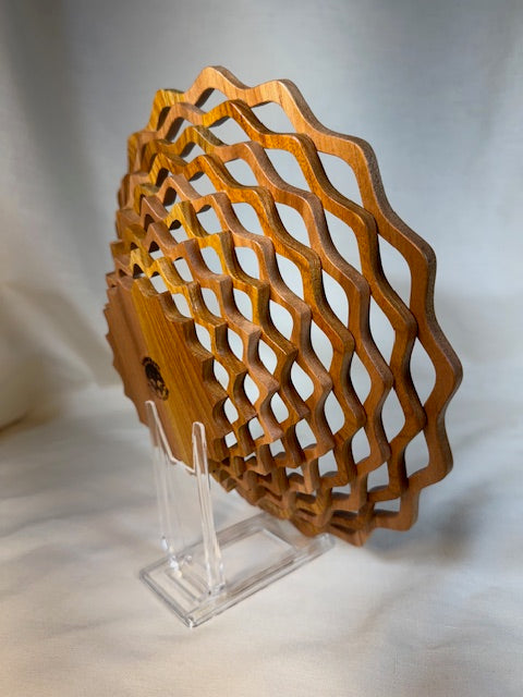 Lattice Bowl with "Tree of Life" etching and copper inlay!