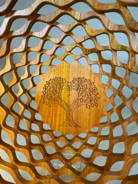 Lattice Bowl with "Tree of Life" etching and copper inlay!