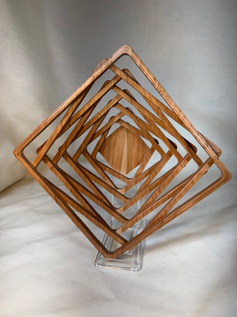 Square Lattice Bowl with Copper inlay